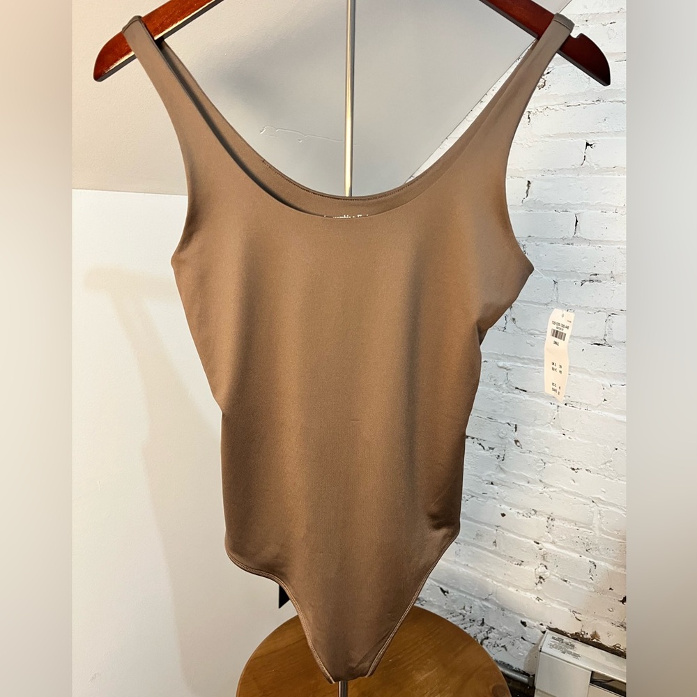 Abercrombie & Fitch Taupe Scoop Neck Bodysuit